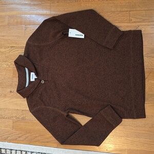 SONOMA BRAND BOYS BROWN "SHAWL NECK" SWEATER FLEECE SIZE LARGE 14/16